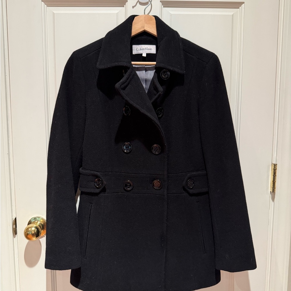 Calvin Klein Women's Elegant Black Peacoat